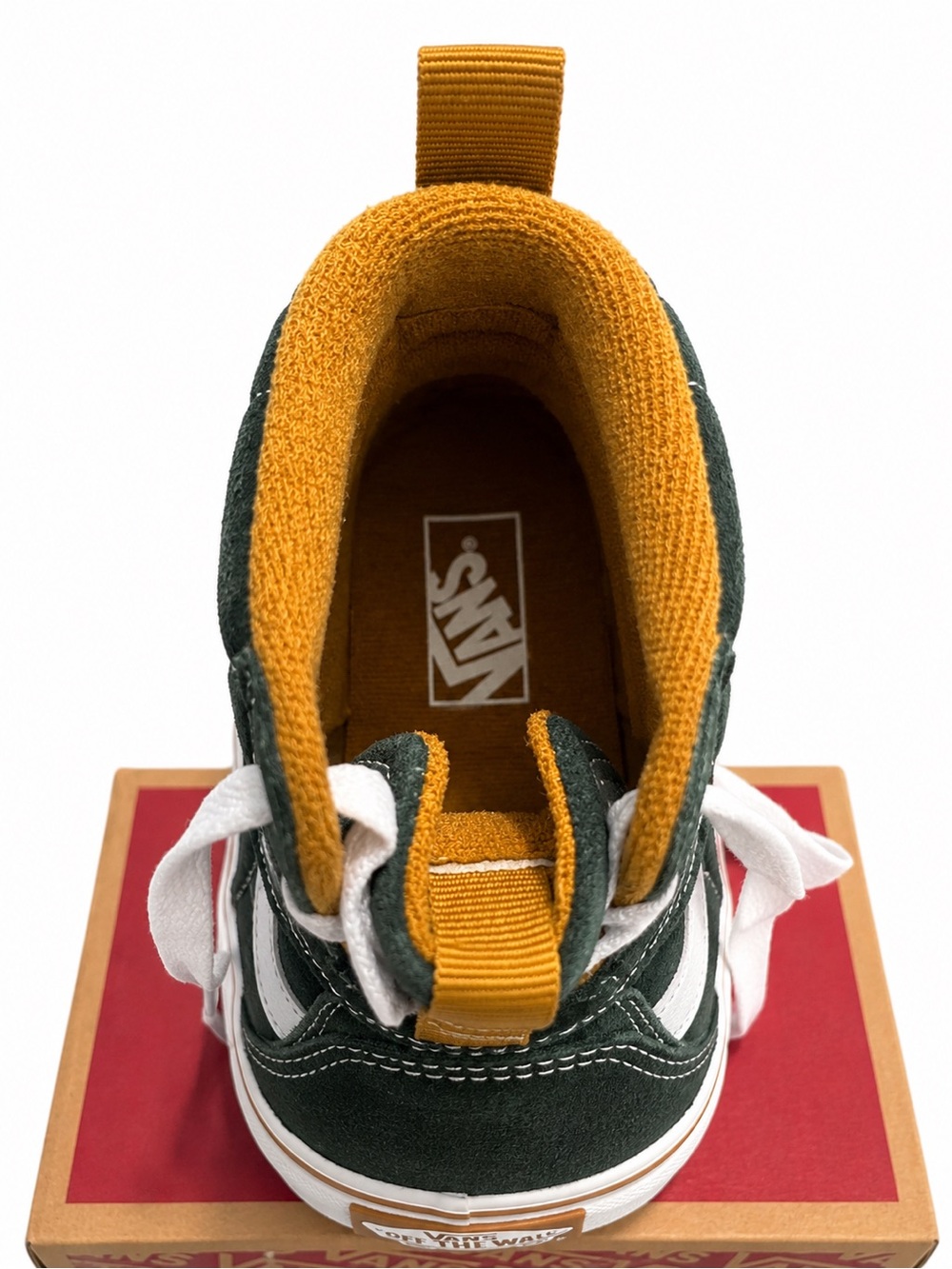 NWT-Vans High Top Sneakers in Blue & Mustard Lining- Size 1 - Picture 4 of 4
